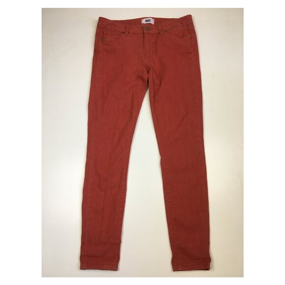 PAIGE Denim Vintage Red Wash Verdugo Ultra Skinny 5 Pocket Logo Hardware Jeans - Picture 1 of 11